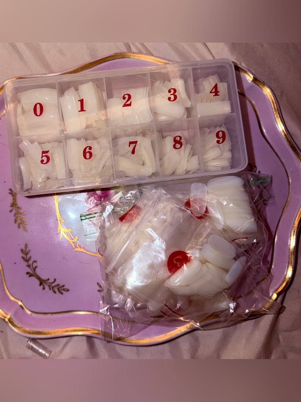 Neutral White False Nail Tips Set for Home Nail Art